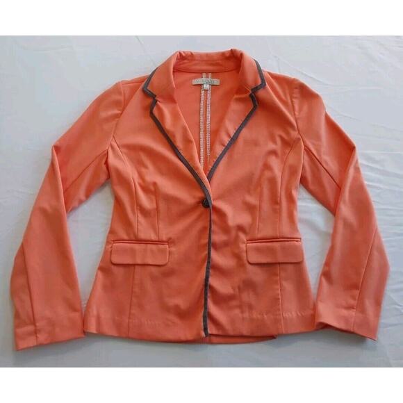 Company Ellen Tracy Company Jacket Peach One Button Blazer Long Sleeve Small - Picture 1 of 7